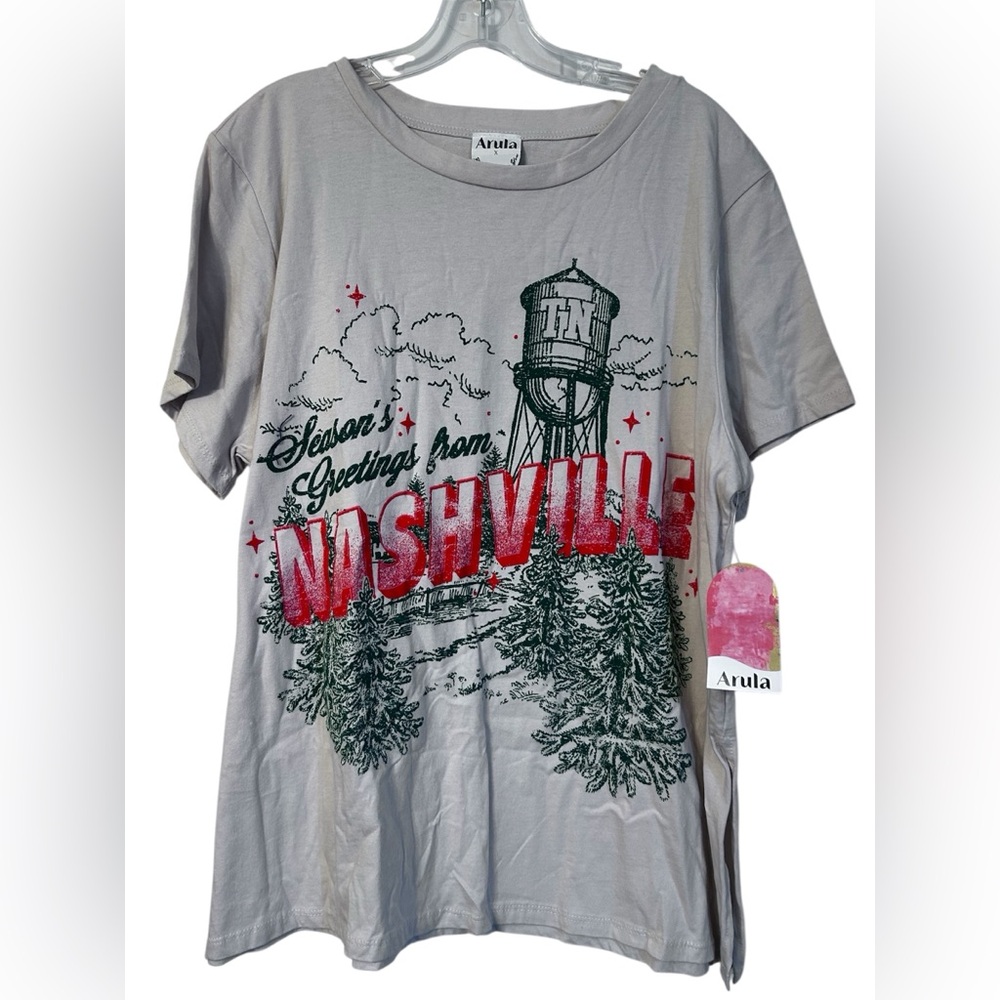 NWT Arula Seasons Greetings from Nashville tee, Arula size X
